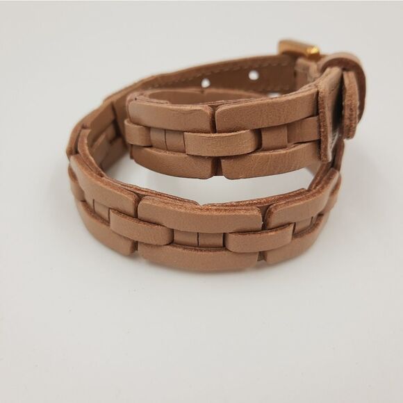 Patricia Nash Leather Wrap Link Bracelet Tan 16" - Picture 3 of 7